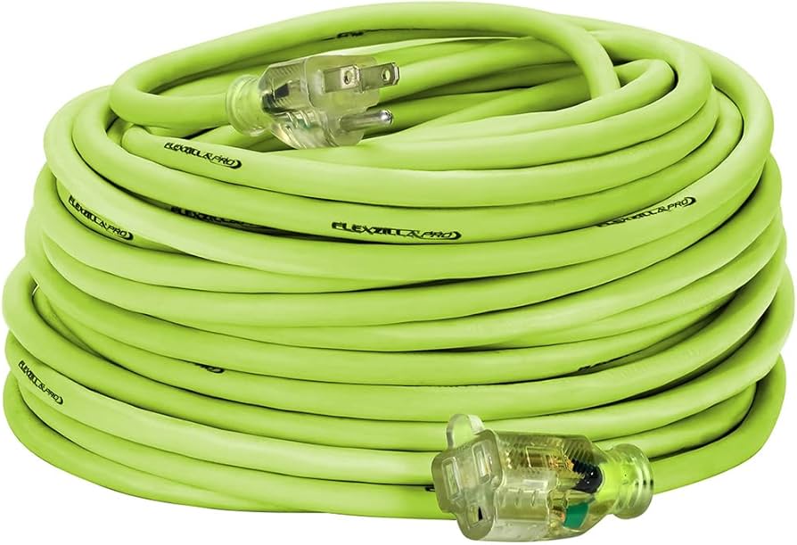 Flexzilla Pro Extension Cord, 14/3 AWG SJTW, 100 ft., Lighted Plug